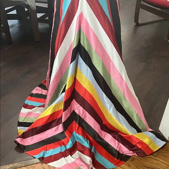 Multicolor Striped V-Neck Dress - Picture 7 of 15